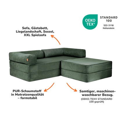 Funzy Family Ecksofa 2-Sitzer - Cord Collection