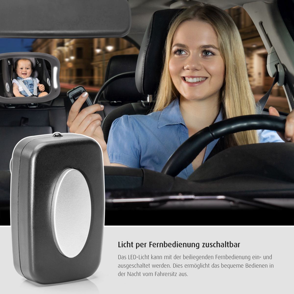 reer BabyView LED Auto-Sicherheitsspiegel mit Licht