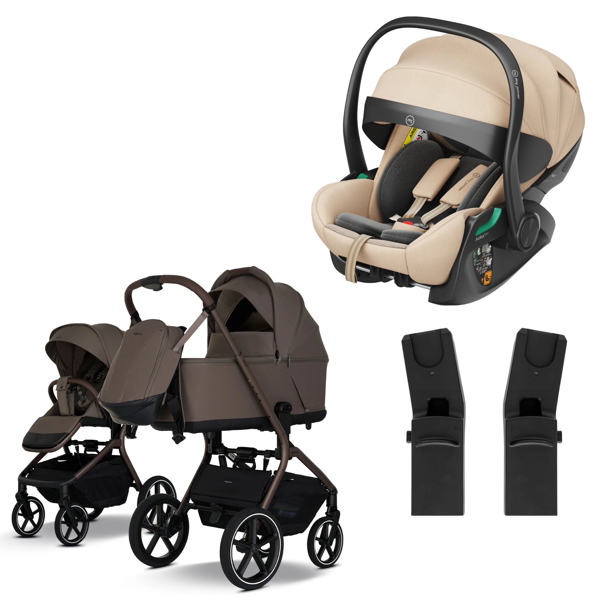 My Junior MAVI - 3in1 Premium inkl. Adapter, AURA ergo 2 Babyschale - Bild