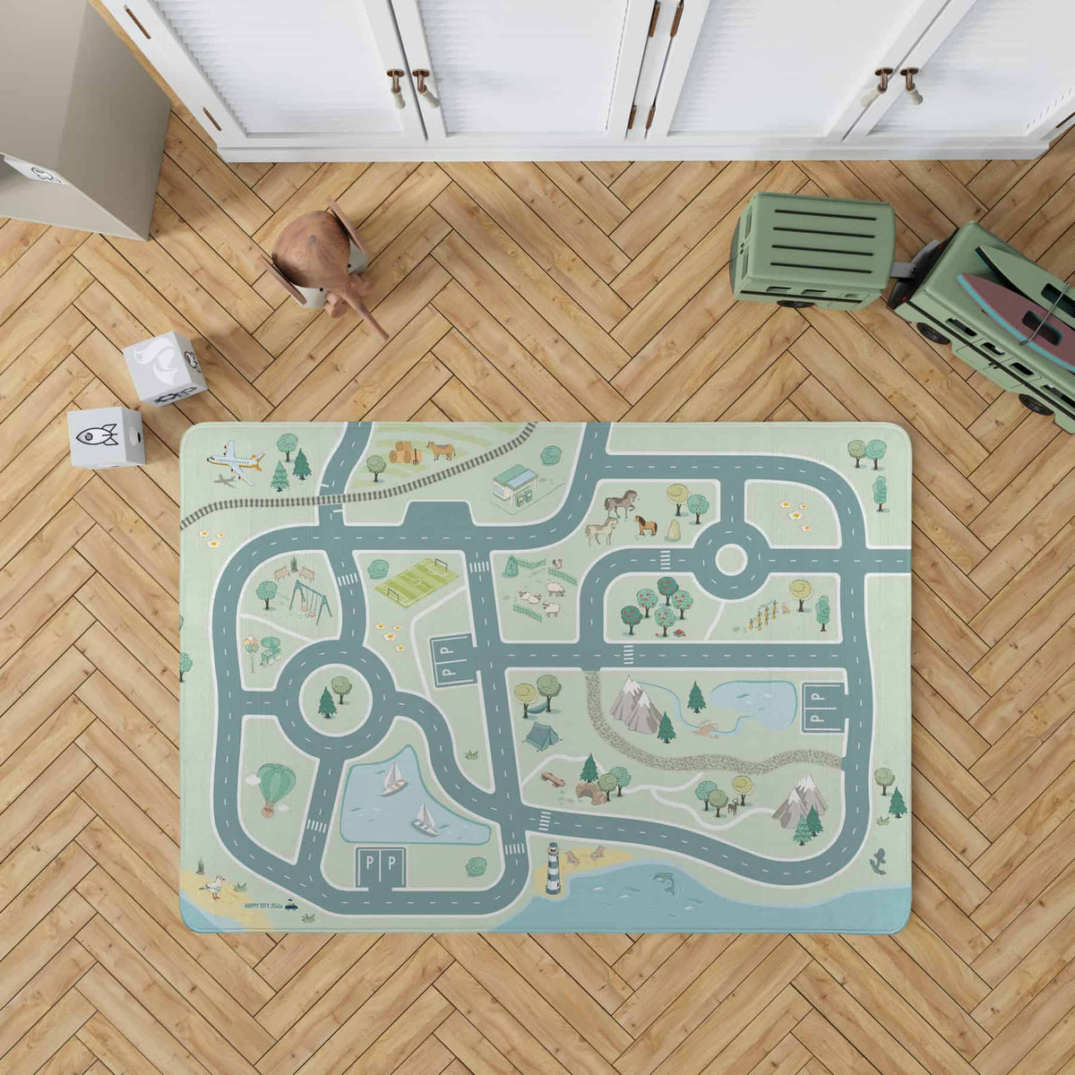 HappyCityKids Spielteppich Raus aufs Land