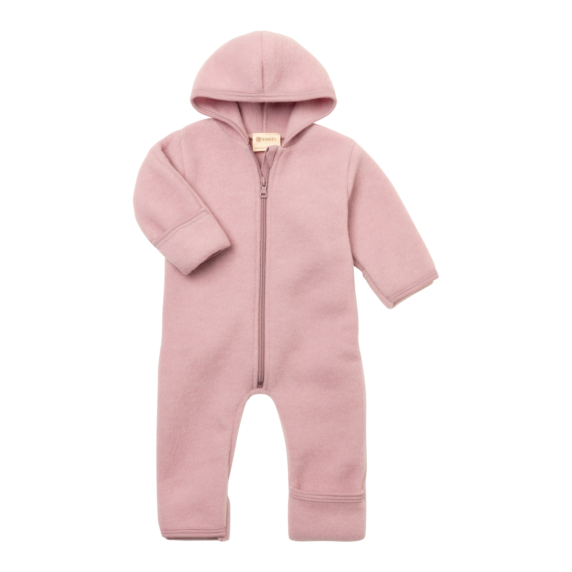 Engel Baby-Overall mit Kapuze und Reißverschluss - rosenholz melange - Bild